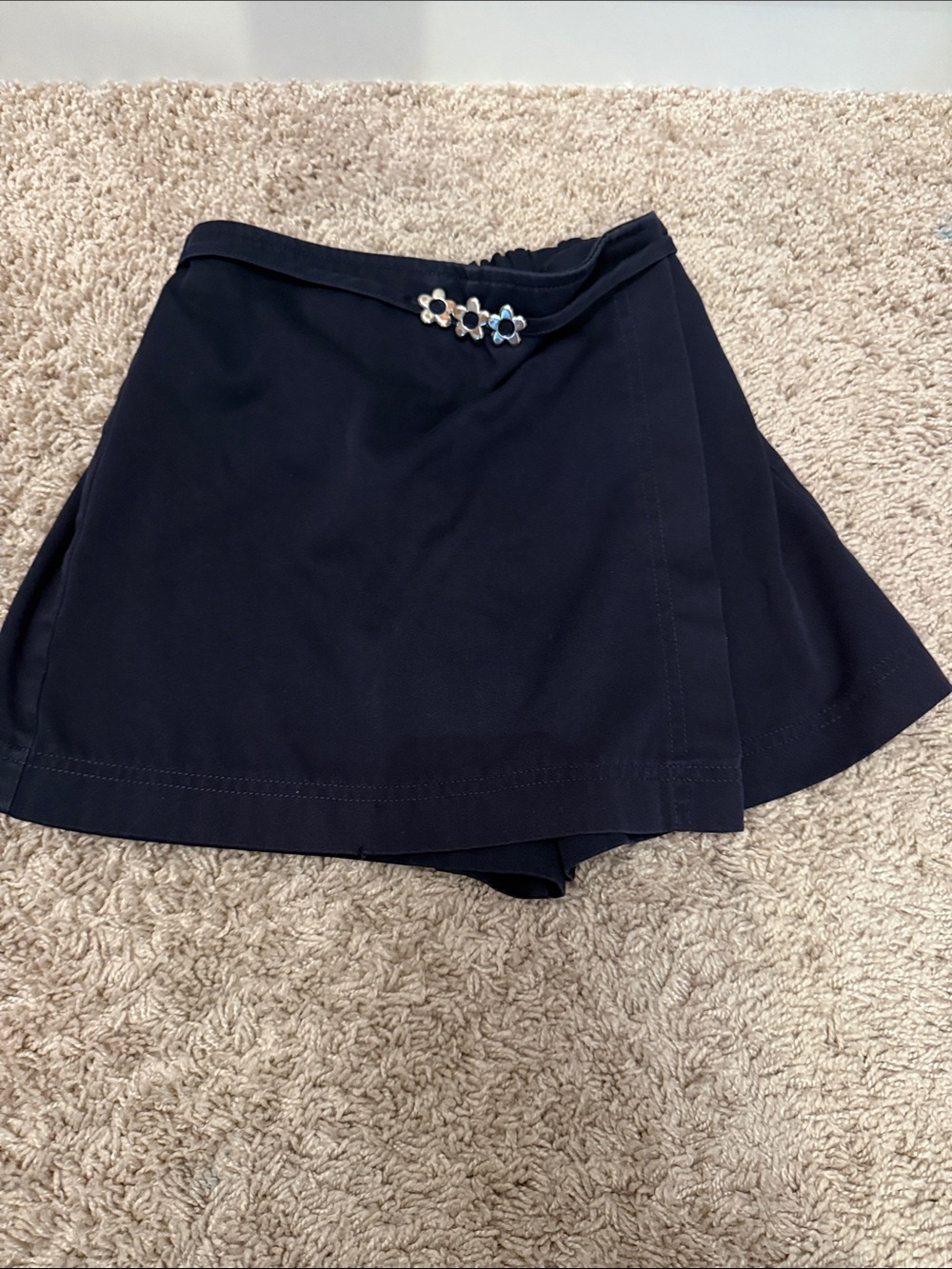 Navy charter school  Floral Accent Skort